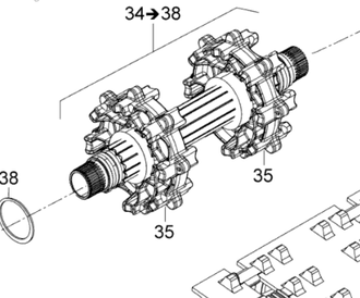 504153585 Вал привода гусеницы Skandic/LYNX SWT 60см   =504153203