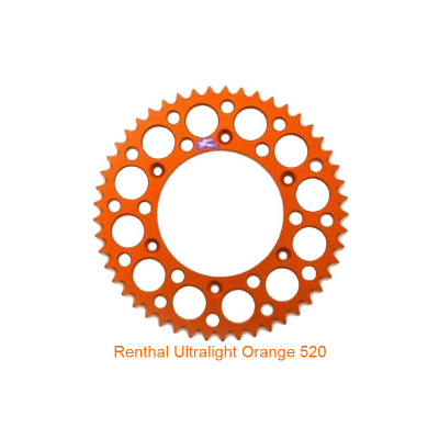 Звезда задняя алюминиевая Renthal Chainwheels 49 зубьев для 520 цепи на KTM, Husqvarna (оранжевая)