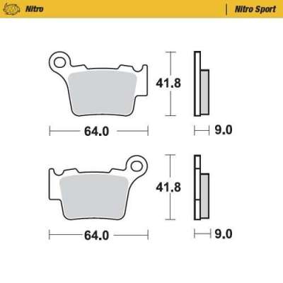Тормозные колодки задние MOTO-MASTER NITRO на KTM 125-530 & SX65 2023+ & KTM SX85 2021+ & Husqvarna, черн.   =54813090300